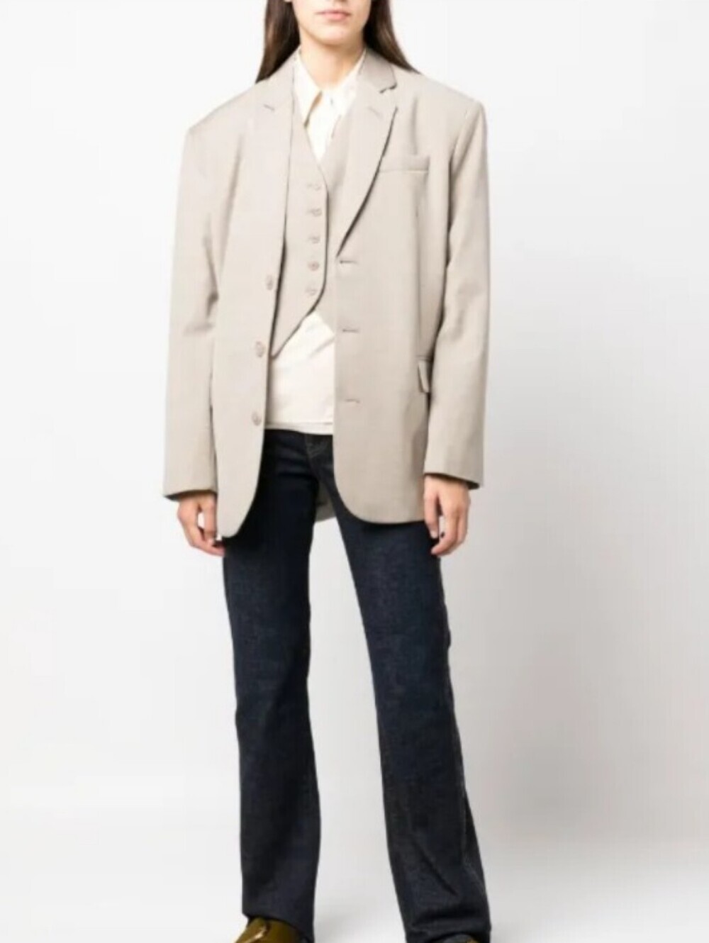 Frankie Shop Blazer Oversized Light Grey XS Small Gelso - Picture 6 of 14